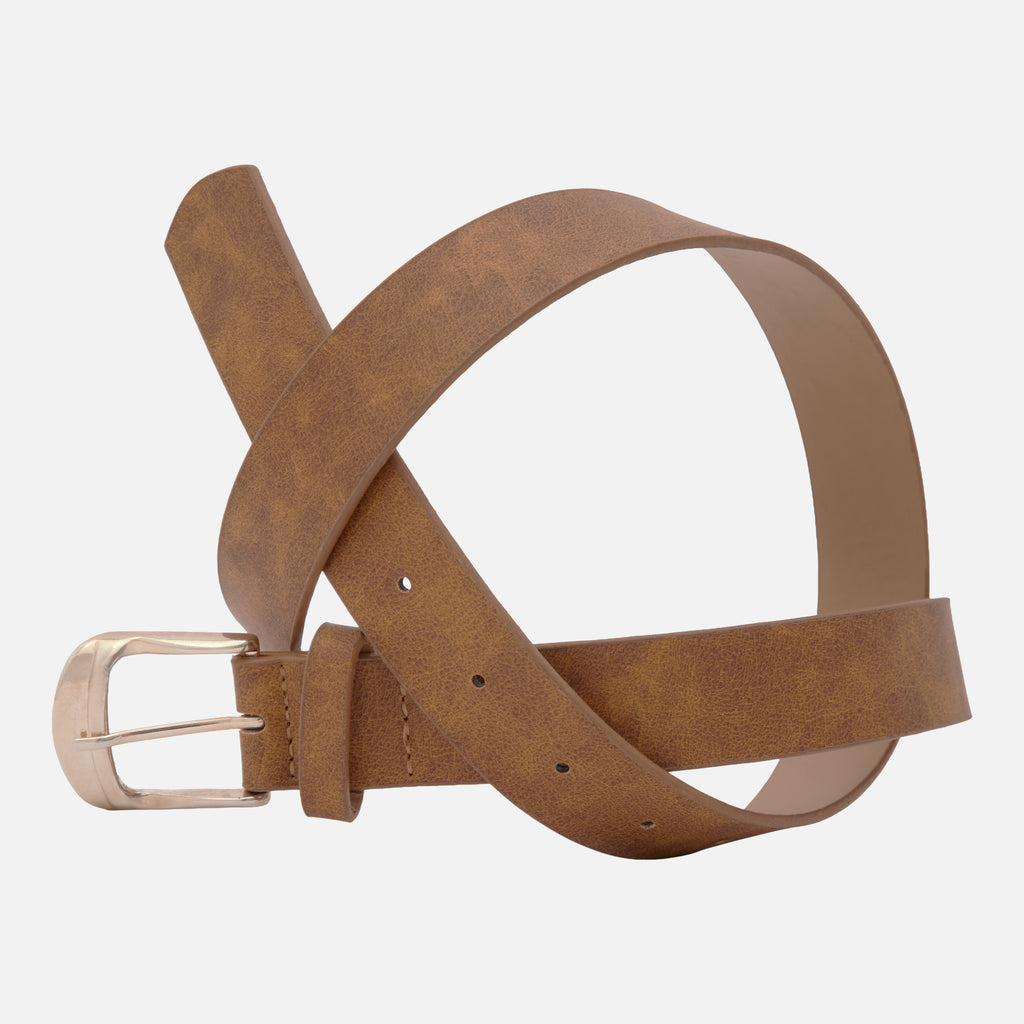 Kadın Vintage Görünümlü Deri Kemer – Metal Tokalı