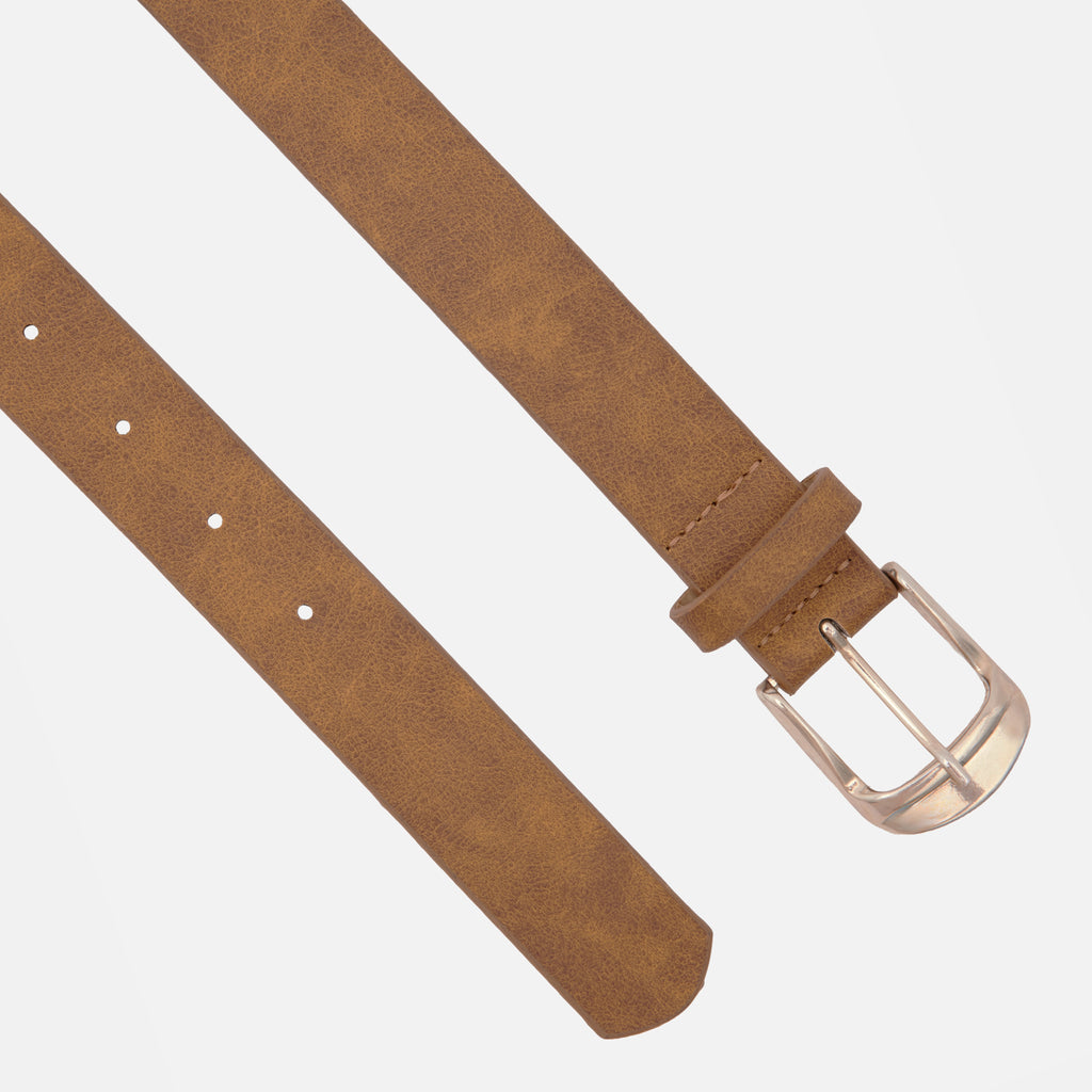 Kadın Vintage Görünümlü Deri Kemer – Metal Tokalı