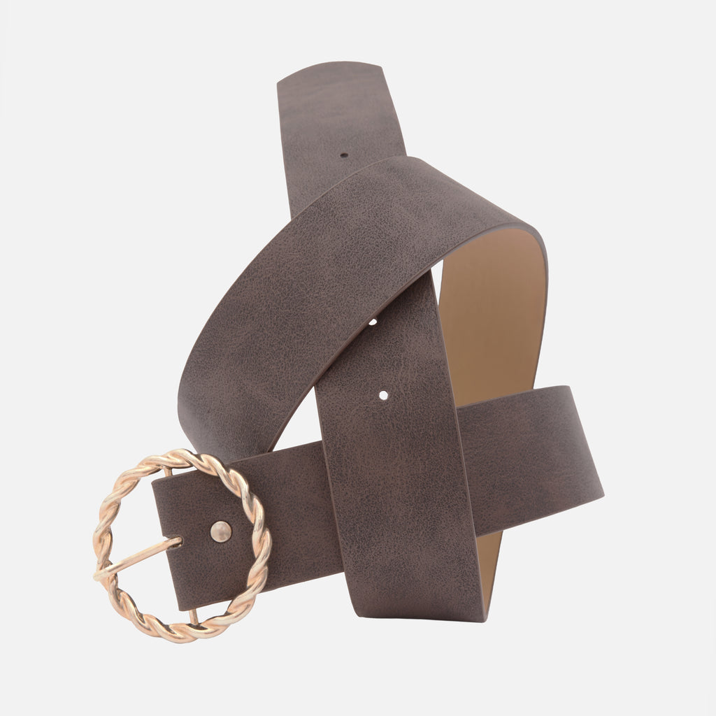 Women's Wide Belt – Metal Twist Buckle