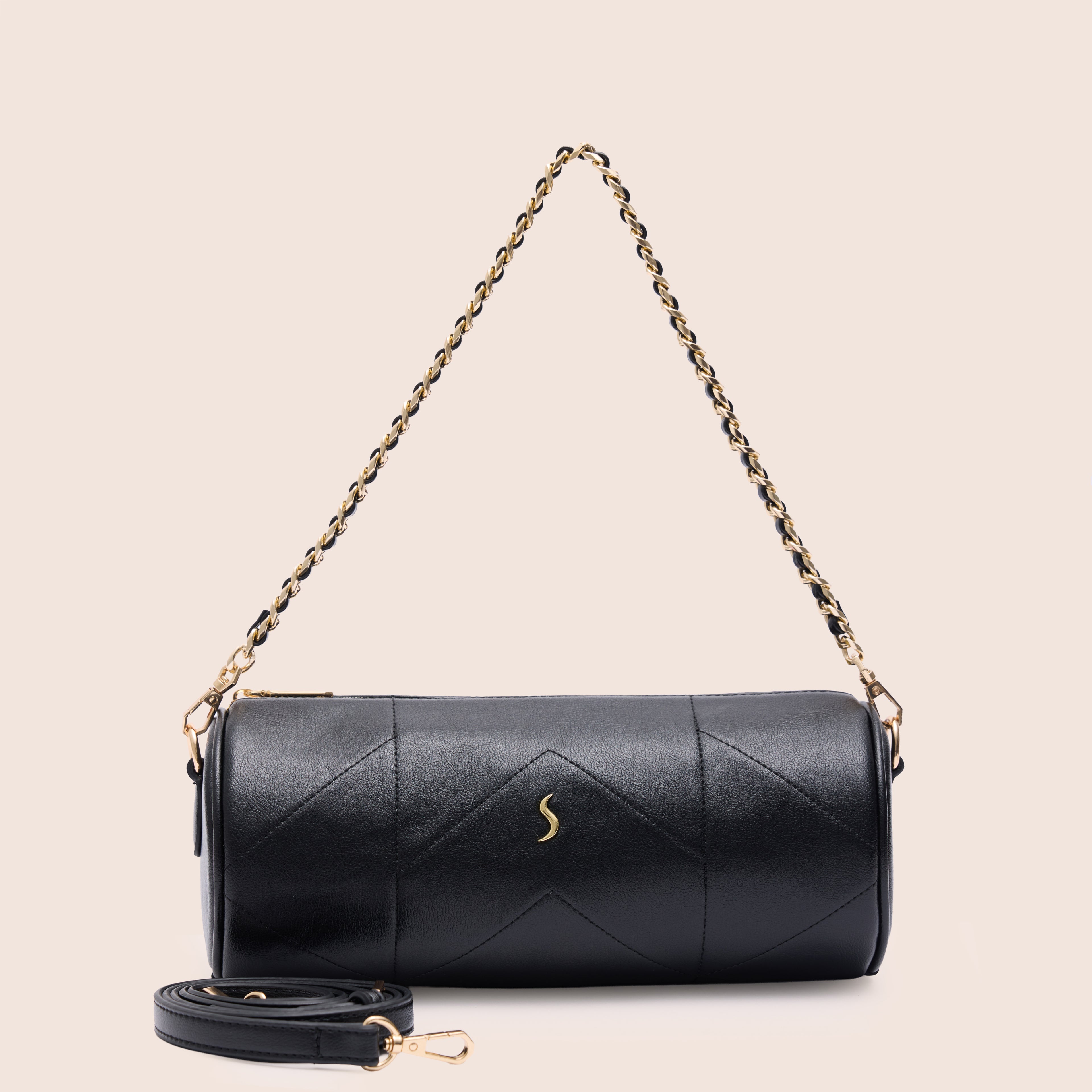 SOLERA QUILTED BARREL - BLACK - SANTINI SANTINI Çanta Siyah