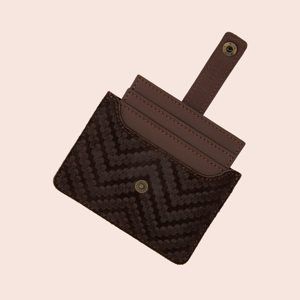 VECTOR CARD HOLDER - SUEDE ESPRESSO