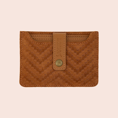 VECTOR CARD HOLDER - SUEDE CAMEL